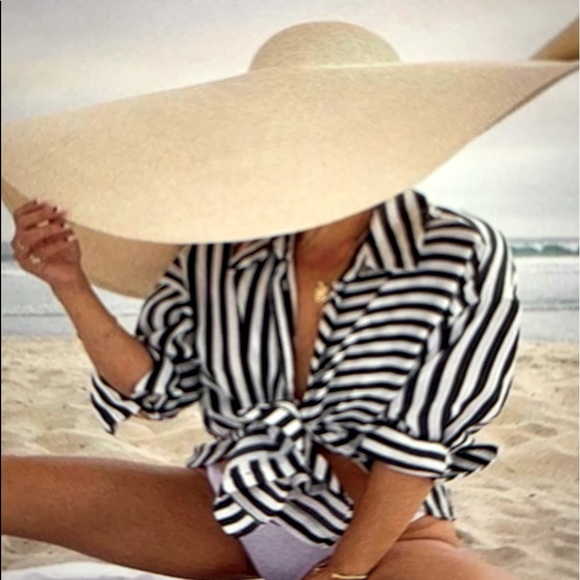 NoBrand Accessories - BEACH HAT LARGE STRAW WIDE BRIM  CREAM